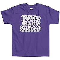 Threadrock Little Girls' I Love My Baby Sister Toddler T-Shirt
