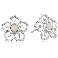 Amazon Essentials Sterling Silver Sky Flower Stud Earrings (previously Amazon Collection)