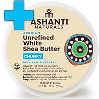 Bundle – African Black Soap Bar 8 oz (Fragrance Free) | White Unrefined Shea Butter Chunky 10 oz