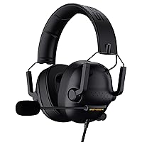 SENZER SG500 Surround Sound Pro Gaming Headset with Noise Cancelling Microphone - Soft Memory Foam Padding - Portable Foldable Headphones for PC, PS4, PS5, Xbox One, Switch - Black