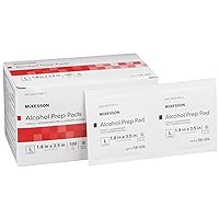 McKesson Alcohol Prep Pads, 2-Ply 70% Isopropyl Alcohol Individually Wrapped Wipes, 100 Count, 1 Pack