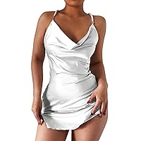 Womens Summer Dresses Ladies Dress New Backless Sexy Pearl Sling Bag Hip Dress Casual Dress(White,Large)