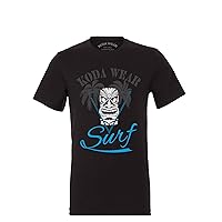 Tiki Dude Men's Vintage Black Tee - 100% Airlume Combed and Ring-Spun Cotton Tees | Surf T-Shirts for Men