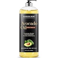 Avocado Oil - 100% Pure and Natural, Cold-Pressed, for Skin Care, Massage, Hair Care, and Carrier Oil to Dilute Essential Oils, 16 fl oz