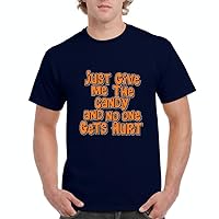 Just Give Me The Candy and No One Gets Hurt Halloween People Children Gifts Men's T-Shirt Tee XXXX-Large Navy Blue