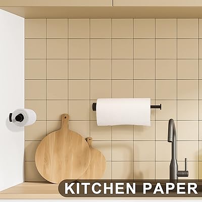 Paper Towel Holder under Cabinet Single Hand Operable Wall Kitchen Mount  Steel