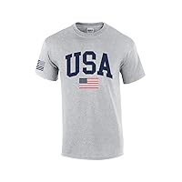USA American Flag Tee Fourth of July Independence Day Short Sleeve T-Shirt Graphic Tee