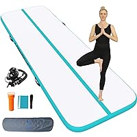 KP Inflatable Air Gymnastics Mat Training Mats 4 inches Thickness Gymnastics Tracks for Home Use/Training/Cheerleading/Yoga/Water with Pump