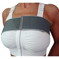 Post-op bra after breast enlargement or reduction + Elastic stabilizer band (M, White)