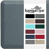 KANGAROO Thick Ergonomic Anti Fatigue Cushioned Kitchen Floor Mats, Standing Office Desk Mat, Waterproof Scratch Resistant Topside, Supportive All Day Comfort Padded Foam Rugs, 20x32, Charcoal