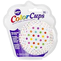 Wilton 36-Pack Color Baking Cup, Standard, Dots Rainbow