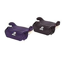 Diono Solana, No Latch, Pack of 2 Backless Booster Car Seats, Lightweight, Machine Washable Covers, Cup Holders, Black/Purple Wildberry