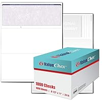 VersaCheck ValueChex - 1000 Blank Business Voucher Checks - Blue Classic - 1000 Sheets Form #1000 - Check on Top