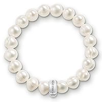 Thomas Sabo X0041-082-14 Women's Charm Bracelet Charm Club Freshwater Cultured Pearl 925 Sterling Silver