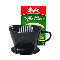Coffee Pour Over Single Cup Ceramic Brewer Coffee Maker (Black)