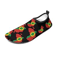 Oromo Flag on Africa Map Water Shoes for Women Men Quick-Dry Aqua Socks Sports Shoes Barefoot Yoga Slip-on Surf Shoes