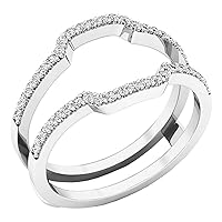 Dazzlingrock Collection Round White Diamond Enhancer Double Guard Ring for Women (0.25 ctw, Color I-I, Clarity I1-I3) in Gold