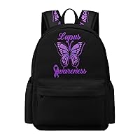 Butterfly Lupus Awareness Ribbon Travel Backpack for Men Women 16.5 Inch Lightweight Computer Laptop Bag Daypack