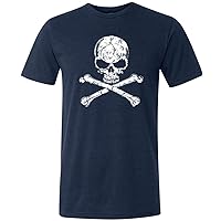 Halloween Tri Blend T-Shirt White Distressed Skull