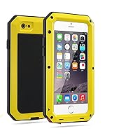 Luxury Doom Armor Life Shock Dropproof Shockproof Metal Aluminum + Silicone Protective Case for 13 12 11 Plus X XS MAX 2022 (Color : Yellow, Size : for iPhone 13)