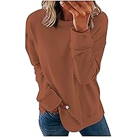 Fall Long Sleeve Shirts for Women O Neck Blouse Casual Pullover Printed Trendy Shirt Loose Sweater Top Sweatshirts