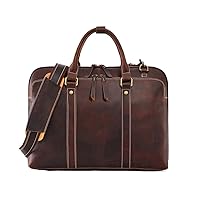 Men Genuine Leather Business Briefcase Bag For 15.6