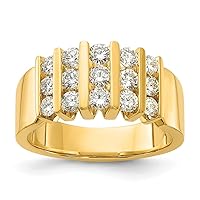 14k Gold 1ctw Lab Grown Diamond Band Rd 6 .052ct 6 .07ct 3 .09ct Dia:lg Jewelry Gifts for Women
