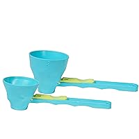 the original measuring scoop + funnel No spill preparation of protein powder, workout & sports drinks, baby formula & kcup refill Mess & Spill free - (Set of 1 & 2 Tablespoon)