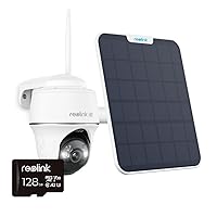 Reolink Argus PT Ultra Bundle - 4K PT with Solar Panel, 128GB SD Card, Security Camera Wireless Outdoor, Pan Tilt Solar Powered with 4K Night Vision, 2.4/5 GHz Wi-Fi, 2-Way Talk, Compatible with Alexa