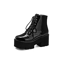 Classic Ankle Booties for Women Zipper Short Boots Fashion Block High Heels Shopping Walking Booties Black