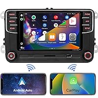 SCUMAXCON Car Stereo Radio RCD360 PRO3S RCD330 Carplay Wireless Android Auto Bluetooth USB AM/FM RVC SD for Golf MK5 MK6 Passat Polo Jetta EOS CC (Backup Camera Actived)