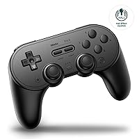 8Bitdo Pro 2 Bluetooth Controller for Switch, Hall Effect Joystick Update, Wireless Gaming Controller for Switch, PC, Android, and Steam Deck & Apple (Black Edition)