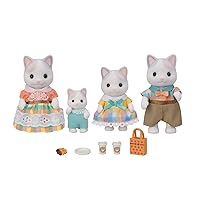 Calico Critters Latte Cat Family - Set of 4 Collectible Doll Figures for Ages 3+