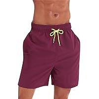 GRASWE Men's Summer Casual Trunks Quick Dry Drawstring Shorts Mesh Lining Soft Trunks