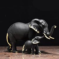 11In Big Elephant Statue Decor, Colorful Art Elephant Sculpture Ornament, Creativity Graffiti Elephant Gifts for Women Mom, Collectible Resin Elephant Figurines Brings Good Luck Health Strength Black
