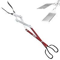 BBQ Croc 3 in 1 Barbecue Tool 26-inch - Extra Light and Extra Long Tongs, Spatula and Grill Scraper (Red) - Longest BBQ Tool Ever!