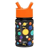 Simple Modern Kids Water Bottle Plastic BPA-Free Tritan Cup with Leak Proof Straw Lid | Reusable and Durable for Toddlers, Boys | Summit Collection | 12oz, Solar System