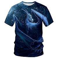 Cool Graphic T-Shirts 3D Print Dragon Novelty Fashion Tshirt for Mens
