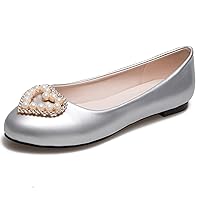 Women Flat Ballet Shoes, Flat Pumps Round Toe Slip On Dancing Shoes Comfort, Size 1-14.5