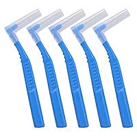 L Shaped Interdental Brushes for Between Teeth and Gums,5pcs Angle Interdental Brushes, Brush Micro Tight Cleaner, Plaque Removal, 6 Sizes(Blue), 5pcs Angle Interdental Brushes, L Shaped Interde