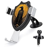 Gothic Crow with Ankh Phone Holder Mount for Car Windshield Dashboard Air Vent Fit for Most Cell Phones