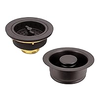 Westbrass D2155-12 Wing Nut Style Large Kitchen Basket Strainer with Waste Disposal Flange and Stopper, Oil Rubbed Bronze
