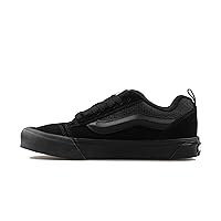 Vans Men Knu Skool Skate Shoe - Suede Low Sneaker - Lace up Closure Style - Black Monochrome