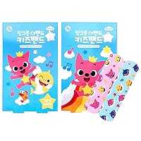 [Random Design] Baby Shark Family Kid Friendly First Aids 32pcs Character Pattern Bandages : 2 Packs (16pcs x 2)