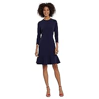 Maggy London Women's Multi Seamed Dress with Dropped Flounce