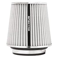 Spectre Performance Universal Clamp-On Air Filter: High Performance,Washable Filter: Round Tapered,3 in/3.5 in/4 in Flange ID,6.719 in (171 mm) H,6 in (152 mm) Base,4.75 in (121 mm) Top,SPE-8138,White