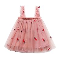 Dress Print Sleeveless Cute Straps Girl Kids Fruit Backless Baby Girls Dress&Skirt Light Girl Dress