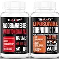 Fadogia Agrestis 1000mg & Tongkat Ali 600mg with 2000mg Phosphatidic Acid Supplement Bundle for Maximum Strength, Energy & Muscle Building Bundle