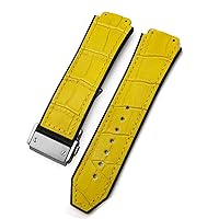 20mm 22mm Cowhide Rubber Watchband 25mm * 19mm Fit for Hublot Watch Strap Calfskin Silicone Bracelets Sport (Color : 13, Size : 20X14x18mm)