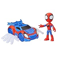 Spidey and His Amazing Friends Spidey Web Crawler Toy, 4-Inch Scale Spidey Action Figure and Vehicle Included, Marvel Preschool Super Hero Toys